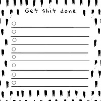 To do list vector ink brush patterned notepaper