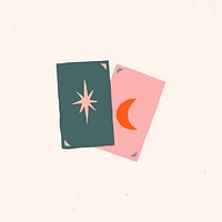 Alchemy tarot cards icon vector mystic clipart illustration minimal