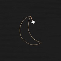 Crescent moon icon mystical magic clipart illustration minimal drawing