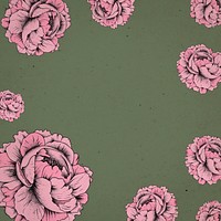 Vintage pink rose frame design