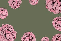 Pink rose vintage frame design