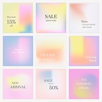 Instagram ad template vector for sale set