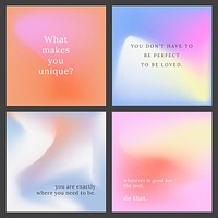 Instagram post vector set colorful background