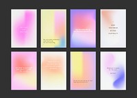 Social media post vector set colorful background