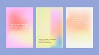 Pinterest post vector set colorful blur background