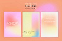  Pinterest post vector set colorful gradient background