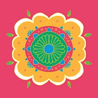 Diwali Indian rangoli psd illustration