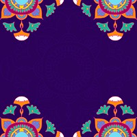 Diwali Indian mandala vector border frame design