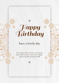 Indian minimal birthday card template psd