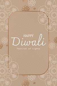 Happy Diwali festival card template vector