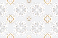 Mandala gray Indian pattern psd botanical background