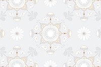 Mandala gray Indian pattern psd floral background