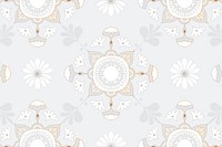 Mandala gray Indian pattern vector botanical background