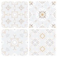 Oriental Mandala gray tile psd pattern background collection