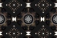 Mandala black Indian pattern psd floral background