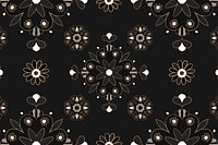 Mandala black Indian pattern psd botanical background