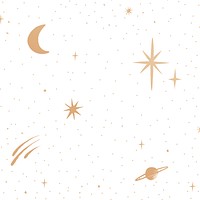 Cute sparkly stars gold psd galaxy doodle illustration