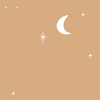 Silver psd cute doodle starry sky border on brown background