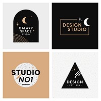 Abstract vector logo design galaxy template set