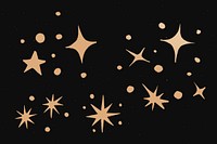 Cute sparkly stars gold psd galaxy doodle illustration sticker