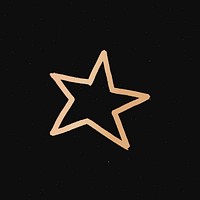 Golden star galaxy doodle illustration sticker