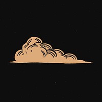 Puffy cloud gold psd space doodle sticker