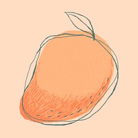Fruit doodle mango logo vector hand drawn