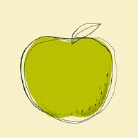 Cute doodle art apple vector fruit