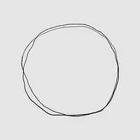 Scribble round line frame vector drawing