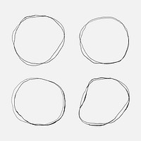Scribble round line frame vector drawing collection