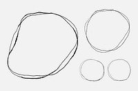 Circle line psd frame pencil drawing set