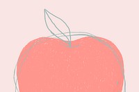 Fruit doodle pink apple psd copy space