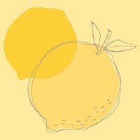 Fruit doodle yellow lemon vector design space