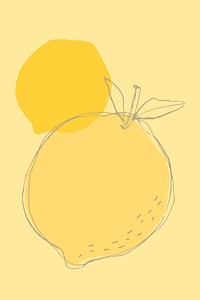 Cute lemon design space on yellow background