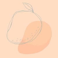 Mango fruit psd hand drawn copy space with pastel pink background