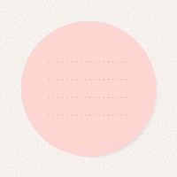 Blank pink circle notepaper graphic