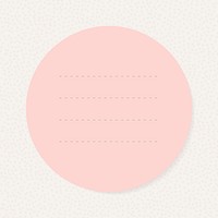 Pink circle notepaper psd design element