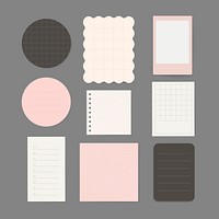 Office stationery notepaper vector set