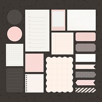 Office stationery notepad vector set