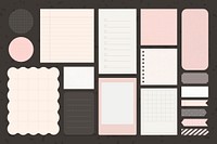 Office stationery notepad vector set