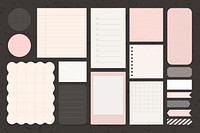 Printable sticky note psd set