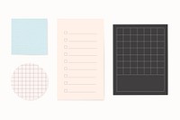 Office stationery notepaper vector set