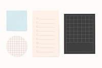 Office stationery memo pad psd set