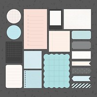 Office stationery reminder paper psd set