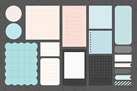 Office stationery reminder paper psd set