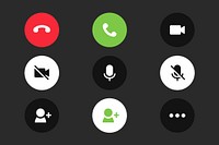 Smartphone call icon psd set