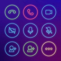 Phone call icon vector set