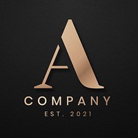 Elegant business logo psd with A letter design