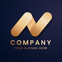 Elegant business logo psd with N letter design