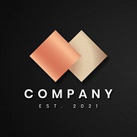 Luxury business logo psd bronze icon design